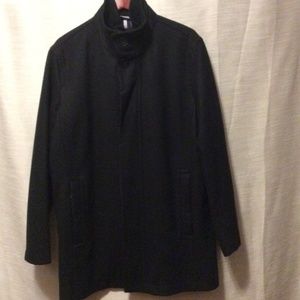 Mens Cole Hann Signature Black Wool Blend Car Coat  Sz.M.